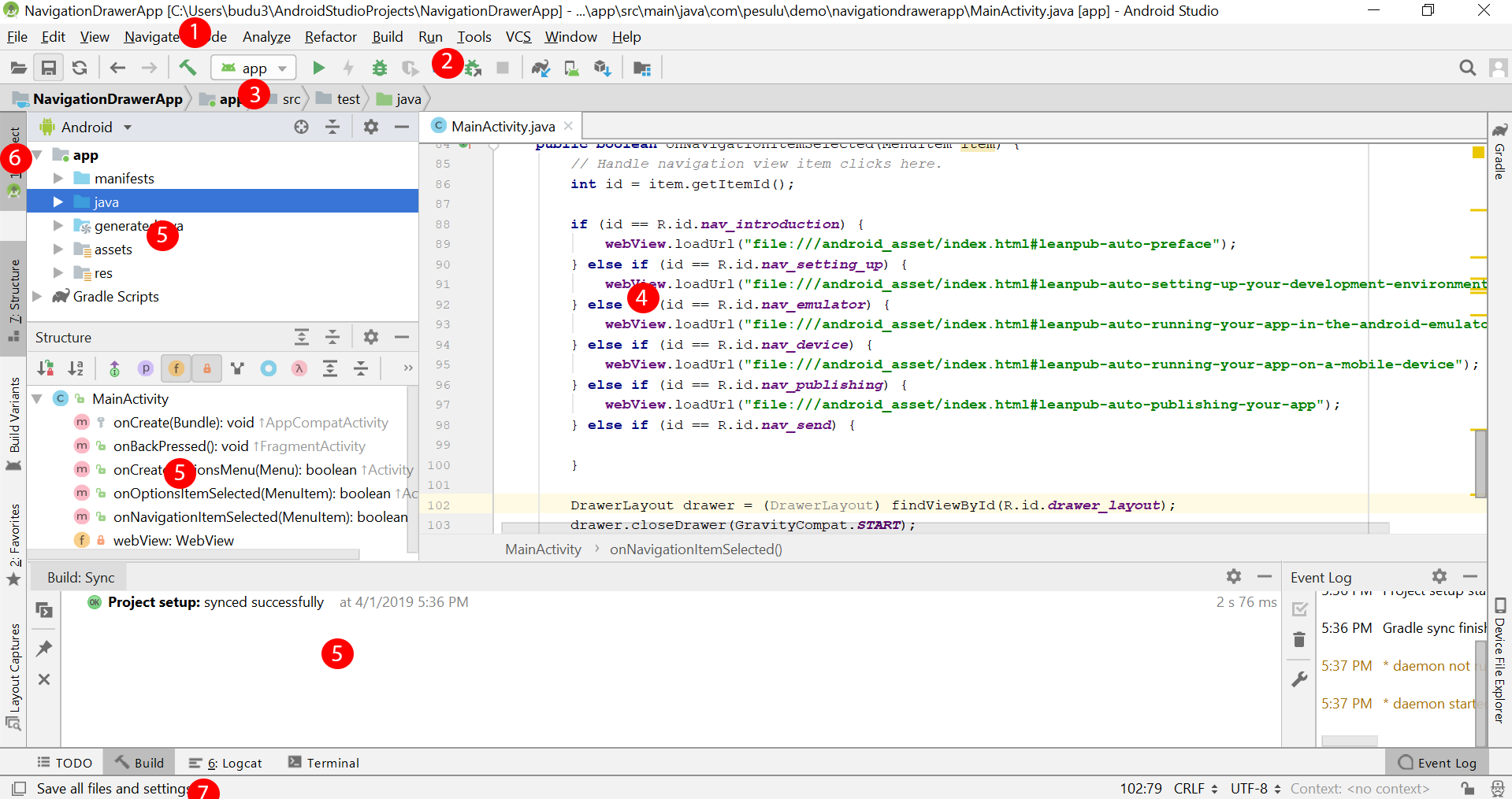 Android Studio User Interface